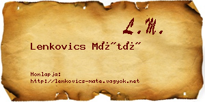 Lenkovics Máté névjegykártya