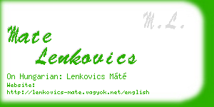mate lenkovics business card